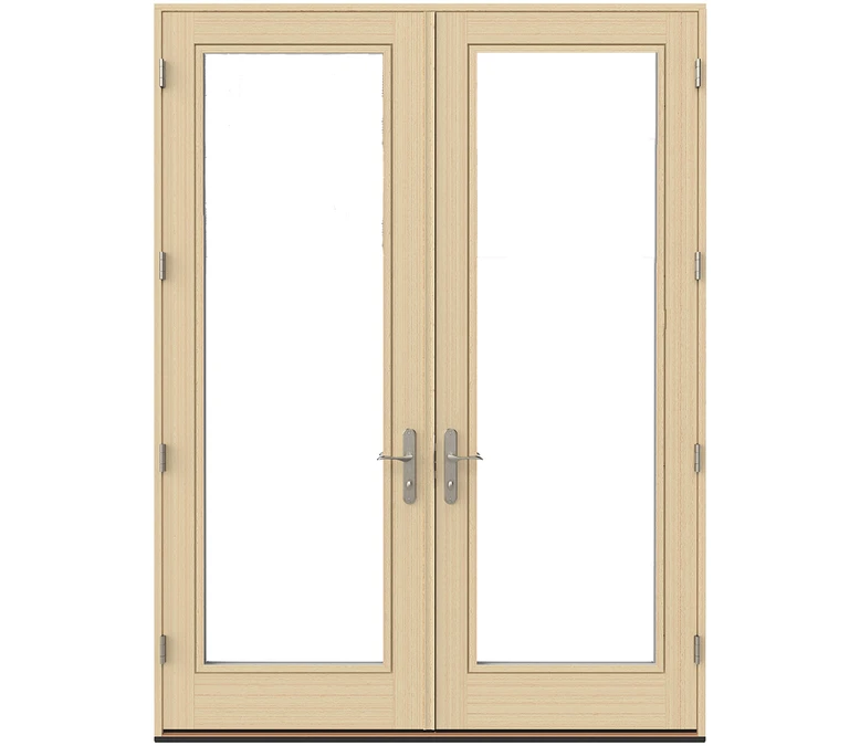 Minot Pella Lifestyle Series Wood Double Hinged Patio Doors